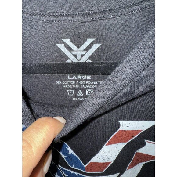Vortex Men’s T-shirt Black USA Red White Blue Athletic Fit  - Large Hunting Y - Picture 2 of 5